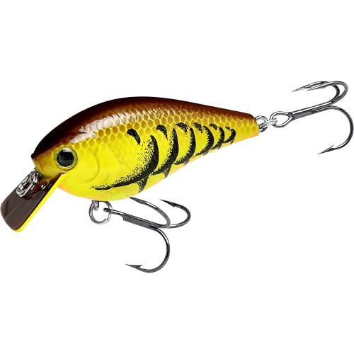 Lucky CRAF LC 1.0, Silent, Crankbait, Squarebill, Freshwater Fishing Gear, Tournament Winning, Champion Bait, Fishing Accessories, Fishing Tackle - color: 514 All Chart Black Craw