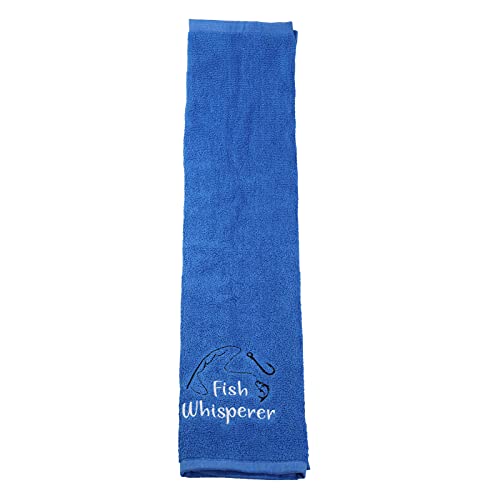 PXTIDY Fish Whisperer Funny Fishing Towel Fisherman Gift Fishing Retirement Gift Fishing Lure Hook Print Embroidered Towel (Sport)