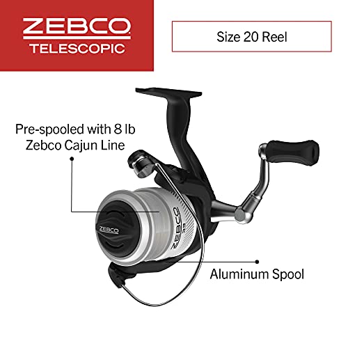 Zebco 33 Spinning Reel and Telescopic Fishing Rod Combo - style: 6 Foot - Spinning