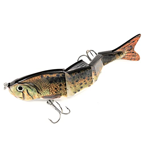 10in Multi Jointed Swimbait Fishing Lures Bait,4 Segment Big Giant Sinking Fishing Bass Lures,Crankbaits Swimbaits with Treble Hook - color: 10in,4.76oz-Color J