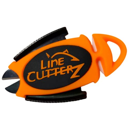 LINE CUTTERZ Patented Dual Hybrid Ceramic Cutter + Stainless Steel Micro Scissors Fishing Line Cutter - Orange - color: Orange