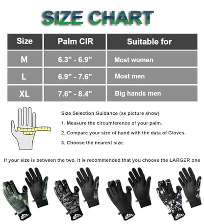SUJAYU Fishing Gloves Men & Women, Ice Fishing Gear Hunting Gloves for Men Cold Weather, Kayak Gloves Fly Fishing Gear Cold Weather Hunting Gear - color: Camo Grey, size: Medium