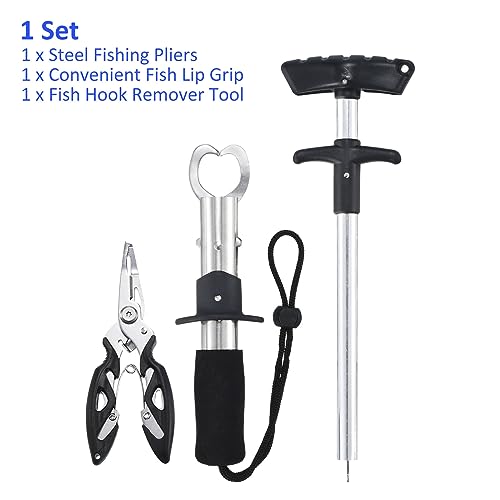 M METERXITY Fishing Tools Kit, Fishing Pliers, Fish Lip Grip, Fish Hook Remover Tool for Saltwater Freshwater