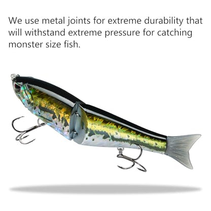 Bassdash SwimShad Glide Baits Jointed Swimbait Bass Pike Salmon Trout Muskie Fishing Lure - color: Baby Bass, size: 4.5in/0.65oz
