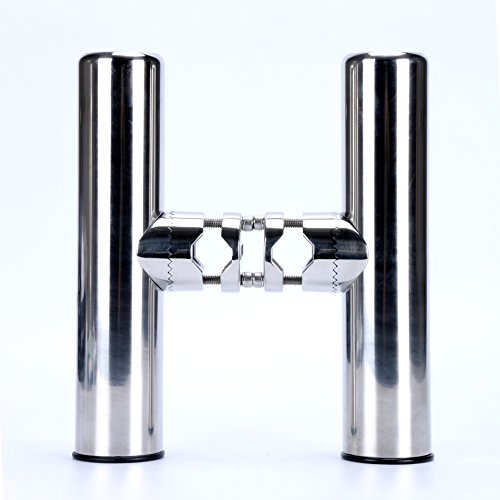 Amarine Made 2pcs Stainless Clamp on Fishing Rod Holder for Rails 7/8 Inch to 1 Inch