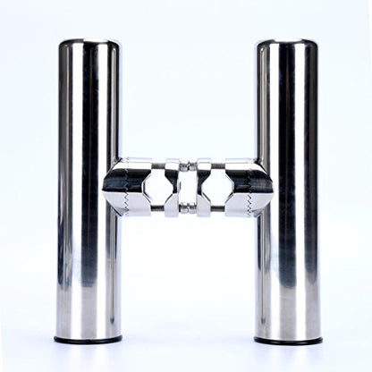 Amarine Made 2pcs Stainless Clamp on Fishing Rod Holder for Rails 7/8 Inch to 1 Inch