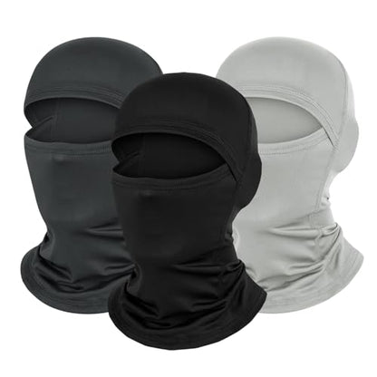 3-6Pcs Balaclava Face Mask, Ski Mask for Men Women, Lightweight UV Protection Hood Breathable Cycling Fish - color: 3pcs-3colors-a