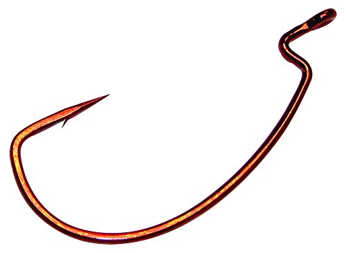 Gamakatsu 25 Pack EWG Offset Worm Hook - color: Red, size: 5/0