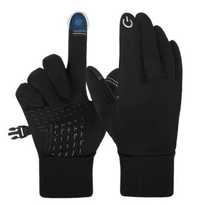 Waterproof Winter Gloves for Men Women Touchscreen Warm Thermal Fleece Snow Driving Cycling Running Hiking Gloves - size: Large