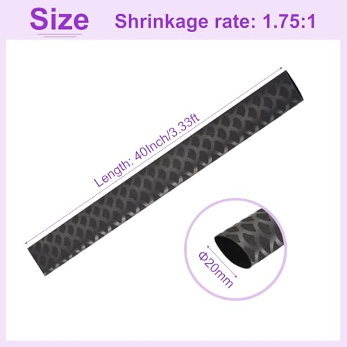 DMiotech Heat Shrink Sleeve Wrap Tubing x Tube Tubing for Fishing Rod Grips and Other Grips, Non Slip - Insulation - Waterproof 40'' Lengths, Dia 20mm Black Scales - color: Black Scales, size: Dia 20mm