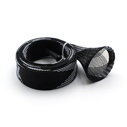 Mr. Z Pack of 4 Casting Fishing Rod Sleeves with 2 Rod Straps Fishing Rod Covers Pole Jacket Rod Socks - color: White and Black