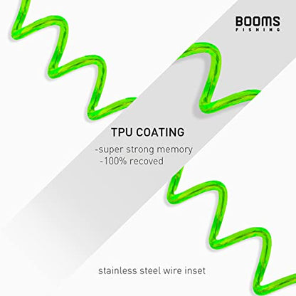 Booms Fishing T01 Coiled Lanyards for Fishing Rods and Fly Fishing Nets - color: Green, 3pcs