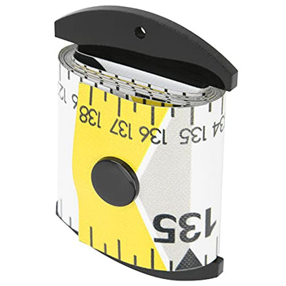 138 X 5cm PVC Fish Measuring Ruler, Foldable Fish Measuring Tape with Cm Inch Scale, Compact 8 X 5.5cm Roll, for Boat Kayak Ice Fishing Anglers (Yellow) - color: Yellow