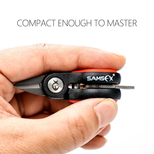 SAMSFX Fishing Nipper with Retractable Tether, Stainless Steel Blades that Cut Braid, Mono and Fluoro Lines, SNIP, Fishing Line Cutters (Red) - color: Red
