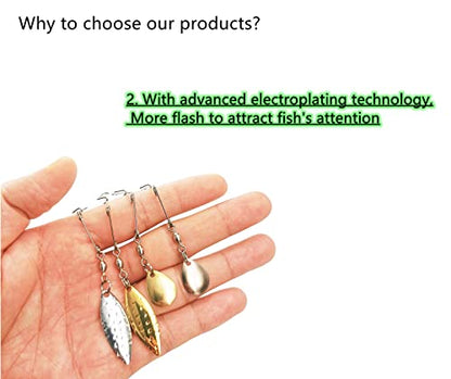 Fishing Spinner Blades for Crappie Spinnerbait - Crappie Fishing Spinner Spin for Jig Lure - style: Gold Colorado