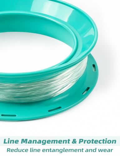 BLUEWING Fishing Yoyo Spool Cuban Hand Reel Yo-yo Spooler for Line and Leader Storage Fishing Coiling Plate - color: Cyan 6in