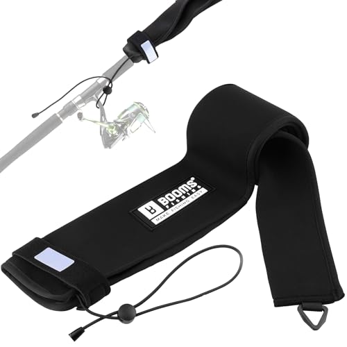 Booms Fishing Neoprene Rod Sleeve: Fishing Pole Sleeve - Protective Rod Socks with Hanging Loop & Adjustable Lanyard - RS8/9 Floating Pole Covers for Casting/Trolling, Spinning, Fly Rods - size: 52", style: Spinning