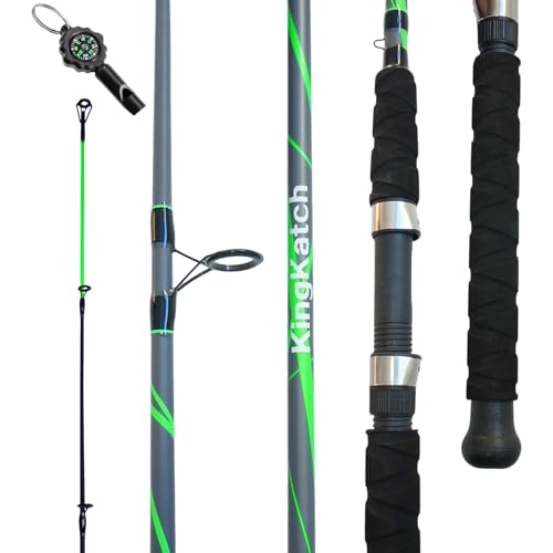 Spinning & Casting Fishing Rod, Durable Carbon & Glass Composite Blank, ML Power, Ceramic Guides, Fluorescent Strike Tip, Split Handle, Gift-Ready, Freshwater/Saltwater - size: LTWZB21-7'0"
