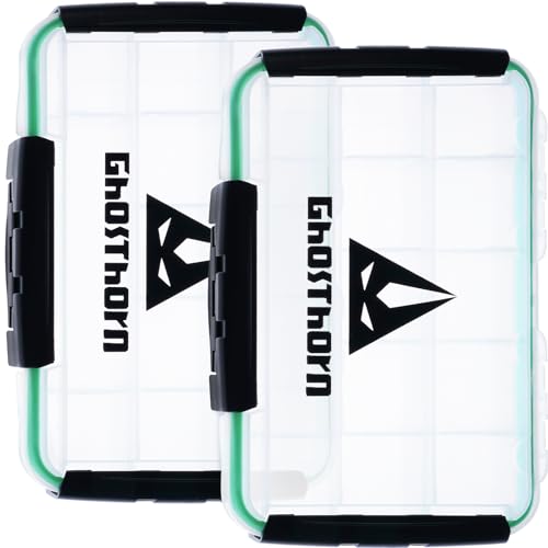Ghosthorn Fishing Tackle Box, Waterproof 3600 and 3700 Tackle Trays, Plastic Tackle Box Organizer with Removable Dividers Storage Lure Box for Lures 2 Pack (3600 * 2) - size: 3600*2
