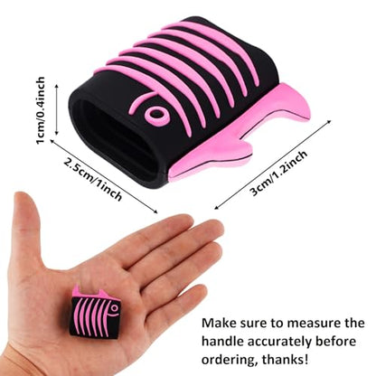 Fishing Reel Replacement Handle with Knob Covers, Spinning Casting Baitcaster Reel Grip Parts Universal Rocker Arm Non-Slip Rubber Sleeve - color: 12PCS-Reel-Knob-Covers