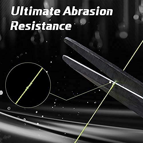 RUNCL PowerBraid Fishing Line 4/8/9 Strands, Braided Fishing Line 300/500/1000Yds - Seamless Weaving Tech, Enhanced Coating Tech, Zero Stretch, High Sensitivity, Smaller Diameter - Braid Line 15-115LB - color: Hi-Vis Yellow, size: 15LB-300yds(4 Strands)