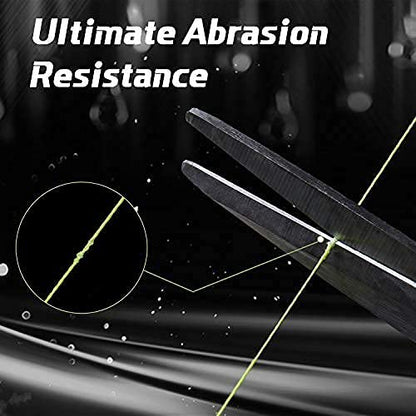 RUNCL PowerBraid Fishing Line 4/8/9 Strands, Braided Fishing Line 300/500/1000Yds - Seamless Weaving Tech, Enhanced Coating Tech, Zero Stretch, High Sensitivity, Smaller Diameter - Braid Line 15-115LB - color: Hi-Vis Yellow, size: 15LB-500yds(4 Strands)