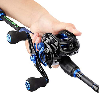 Sougayilang Speed Bass Fishing Rods, Porable Light Weight High Carbon 4 Pc Blanks for Travel Freshwater Fishing-Spinning & Casting