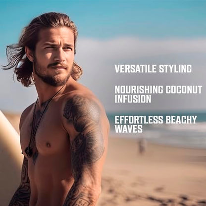Viking Revolution Coconut Sea Salt Spray for Hair Men - Hair Texturizing Spray with Kelp, Aloe Vera & Red Algae Extract - Surf to Add Volume and Texture - Sea Salt for Men Beach - size: 8.8 Fl Oz (Pack of 1), style: Coconut Sea Salt Spray