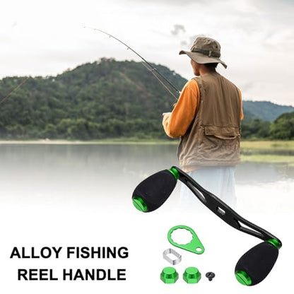 Fishing Reel Handle, Reel Handle Rocker Arm Grip with Knob Replacement Parts - color: Green/Black
