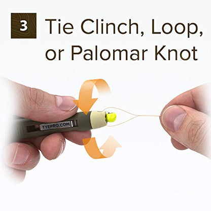 Fly and Ice Fishing Knot Tying Tool 2-Pack | Tie Knots for Flies, Hooks, and Jigs, Grip Eyelet, Thread Line, Clip Fishing Line