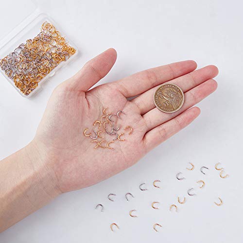 SUPERFINDINGS 300pcs Fishing Spinner Clevis Spinnerbait Clevis U-Shaped Brass Links 2 Colors Easy Spin Spinner Clevis Spinner Blade Clevis for Lure Making Fishing Spinnerbait Accessory - color: Metallic+Golden