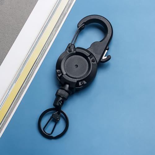 2pcs Fly Fishing Retractor Retractable Keychain Locking Retractor Heavy Duty Badges Holder Anglers Fishing Tool
