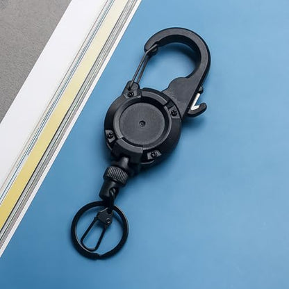 2pcs Fly Fishing Retractor Retractable Keychain Locking Retractor Heavy Duty Badges Holder Anglers Fishing Tool