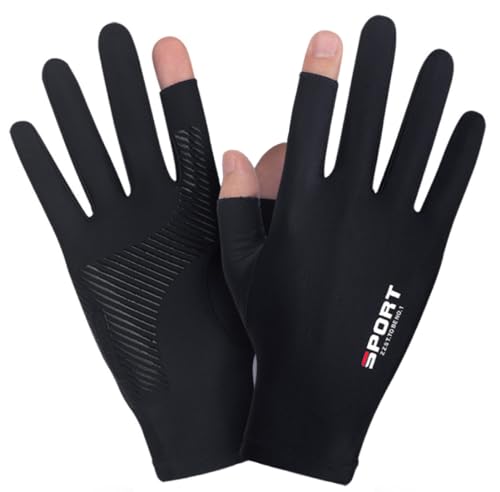 SUJAYU UV Protection Gloves - Driving, Sailing, Kayak & Paddling Gloves with Sun Protection for Men & Women - color: Black, size: Medium