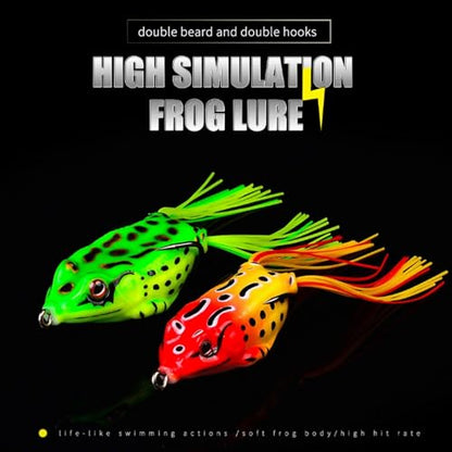 13g 6cm Plastic Frog Bait with 3D Eyes & Hooks, Soft Tube Topwater Artificial Fishing Lure Sinking Lures - color: Pink