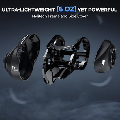 KastKing Spartacus II Plus Baitcasting Reel, DualBalance™ Magnetic Braking System, 8.0:1 High-Speed Gear Ratio, Ultralight 6 oz, 7+1 MaxiDur Double-Shielded Ball Bearings, Fishing Reels - color: Left-8.0:1