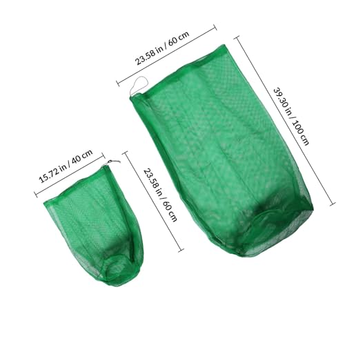 BESTYASH 2pcs Foldable Fishing Net Trap with Fine Nylon Mesh, Portable Collapsible Fish Carrier Bag for Freshwater and Saltwater Fishing, 40cm X 60cm 60cm X 100cm Catching Keep Nets