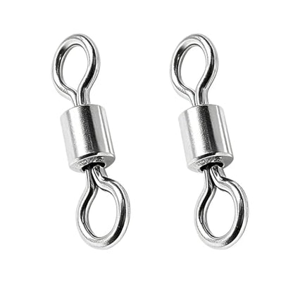 QISHUO Stainless Steel Barrel Swivels Saltwater Connect Lure Swivels Fishing Snap Freshwater Fishing Swivel Heavy Duty SUS304 - size: Size #5 (112lb) 50pcs