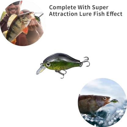 Fishing Lures Freshwater Bait Tackle kit.Tackle Box Including crankbaits topwater Lures,Jigs,Spoons and More Fishing Gear Set.Suitable for Bass Trout Salmon. - color: B20PCS