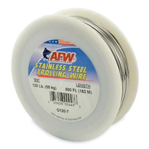American Fishing Wire Stainless Steel Trolling Wire (Single Strand) - size: 600 Feet, 120 Pound Test