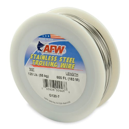 American Fishing Wire Stainless Steel Trolling Wire (Single Strand) - size: 600 Feet, 120 Pound Test
