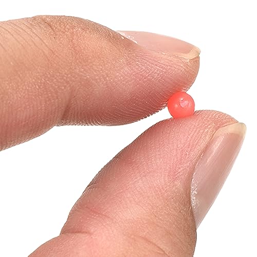 M METERXITY Glow Fishing Beads - Plastic Luminous Round Bait Egg Lure Rigs Apply to Outdoor Tackle Tool - color: Red, size: 4mm