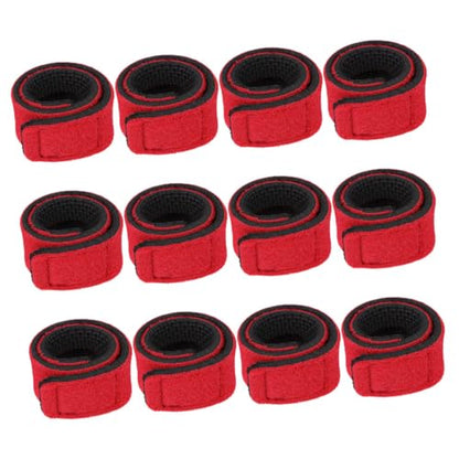 POPETPOP 12PCS Fishing Rod Fixing Bands Stretchy Neoprene Rod Straps for Fishing Pole Protection Adjustable for Outdoor Use Elastic Ties