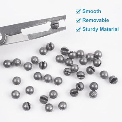 Split Shot Fishing Weights, 100pcs Round Split Shots Fishing Sinkers Removable Egg Weights Sinkers Clip On Weight Fish Line Sinker Tackle for Saltwater Freshwater - size: 1.5g-100pcs