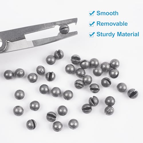 Split Shot Fishing Weights, 100pcs Round Split Shots Fishing Sinkers Removable Egg Weights Sinkers Clip On Weight Fish Line Sinker Tackle for Saltwater Freshwater - size: 3g-100pcs