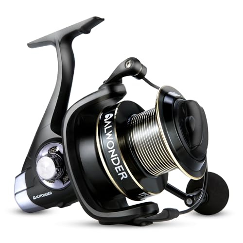 Alwonder Saltwater Spinning Reel 10000/11000 Surf Fishing Reel Graphite 13+1 Stainless Steel BBS 35LB Max Drag Heavy Duty Surf Casting Sea Offshore Catfish Reel - style: Model 10000