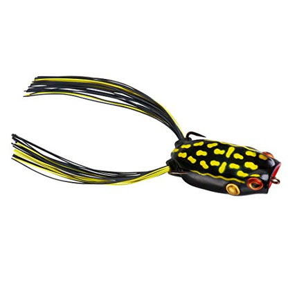BOOYAH Poppin' Pad Crasher Topwater Bass Fishing Hollow Body Frog Lure with Weedless Hooks - color: Dart Frog
