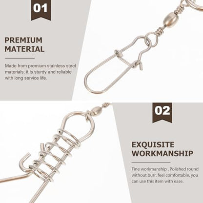 BESPORTBLE 20 Pcs Fish Lock Stainless Steel Fish Stringer Fish Baskets for Live Fish Fishing Live Well for Fish Outdoor Tools Stainless Steel Fish Clip High Strength Wire Clamp