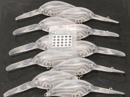 10 Blank Unpainted Minnow Crankbait Topwater Lipless Jerkbait Fishing Lures V5 - color: UPC309P10