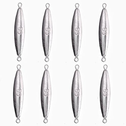 10PCS Fishing Weights Torpedo Sinkers Inline Trolling Sinkers Weights Kit Fishing Sinkers Catfishing Sinkers Saltwater Fishing Torpedo Weights Double Ring Sinkers - 1oz(30g) - size: 1.76oz(50g)-8 Pack